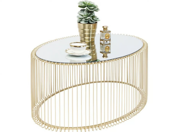 WIRE UNO - Oval mirrored glass coffee table by KARE Design - view 2